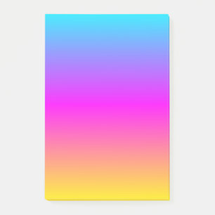 Schöne fließende Farben Gelb Gold Pink Blau Aqua Post-it Klebezettel