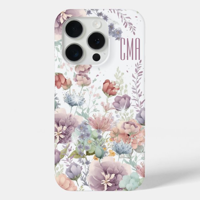 Schöne Flora | DIY Monogram Case-Mate iPhone Hülle (Rückseite)