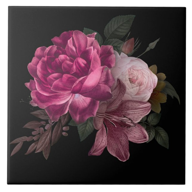 Schöne Flora  Fliese (Vorderseite)