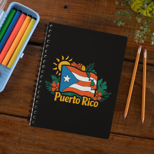 Schöne Flora Puerto Rico Flag Kunstwerk Notizblock