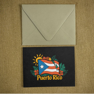 Schöne Flora Puerto Rico Flag Kunstwerk Postkarte