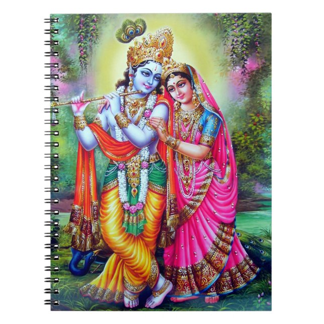 Schöne Flora Vintag Krishna Radha Notizblock (Vorderseite)