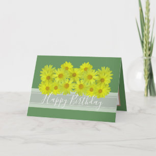 Schöne Floral Bouquet Yellow Daisies Geburtstag Karte