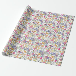 Schöne florale Feld-Vintage-Illustration Geschenkpapier