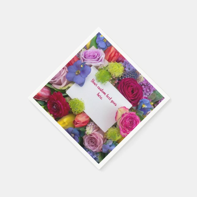 Schöne florale gerahmte Rosen Textbox Benutzerdefi Serviette (Ecke)