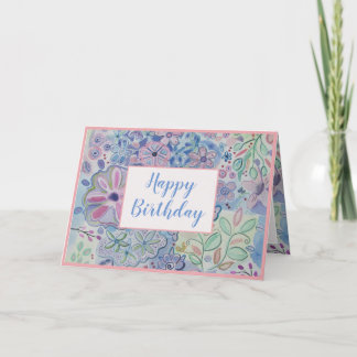 Schöne florale Happy Birthday Card Dankeskarte