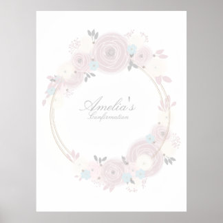 Schöne florale Konfirmations-Eingangsschilder nach Poster