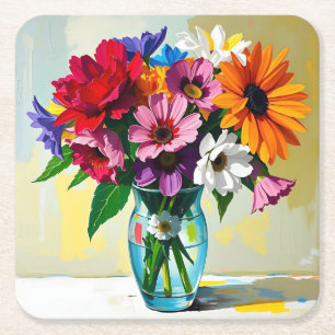 Schöne florale Kunstgestaltung Rechteckiger Pappuntersetzer
