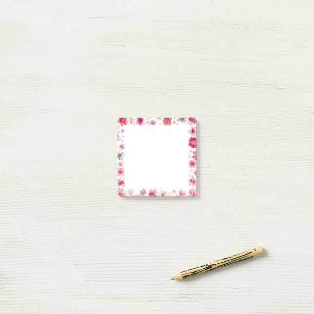 Schöne florale Post-It-Notes Post-it Klebezettel (Auf Schreibtisch)