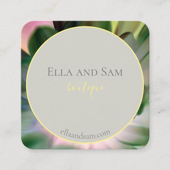 Schöne florale Print Business Card Quadratische Visitenkarte (Vorderseite)