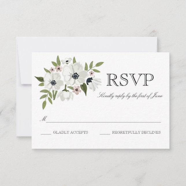 Schöne florale RSVP-Karte RSVP Karte (Vorderseite)