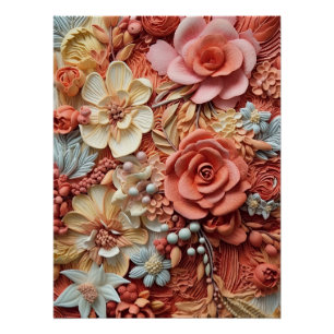 Schöne florale viktorianische elegante schöne Blum Poster