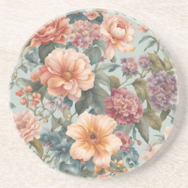 Schöne florale Vintage-Blumenmalerei Getränkeuntersetzer