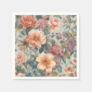 Schöne florale Vintage-Blumenmalerei Serviette
