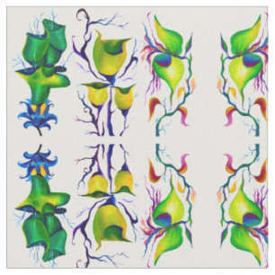 Schöne florale Wasserfarben in grünen Farben Stoff