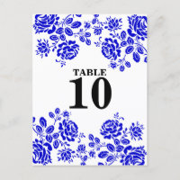 Schöne florals Royal Blue Table Sitzplätze