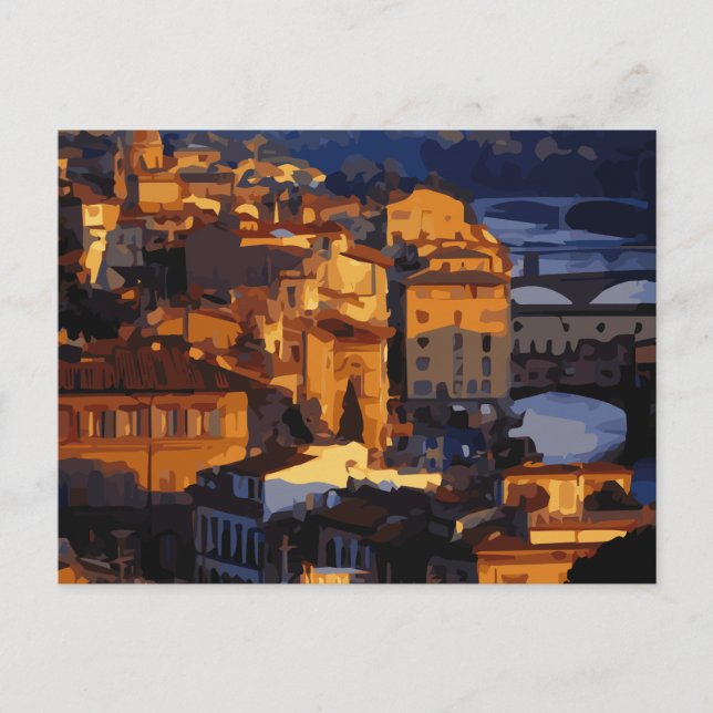 Schöne Florenz Italien Sonnenuntergang Szene Postkarte (Vorderseite)