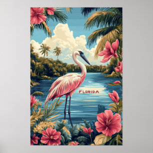 Schöne Florida USA Vintage-Illustration Reise Poster