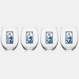 Schöne Flow-Blue-Style-Mahjong-Weingläser Weinglas Ohne Stiel