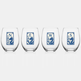 Schöne Flow-Blue-Style-Mahjong-Weingläser Weinglas Ohne Stiel