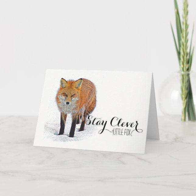 Schöne Fox Art Notecard Dankeskarte (Vorderseite)