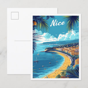 Schöne Frankreich Vintage-Kunst-Reiseillustration Postkarte