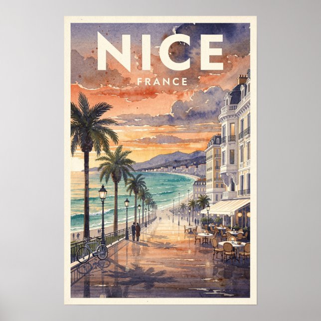 Schöne Frankreich Vintage Reise Poster (Vorne)