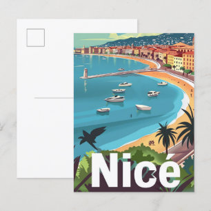 Schöne Frankreich Vintage Retro Reiseillustration Postkarte