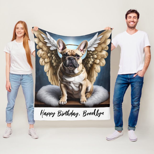 Schöne französische Bulldog & Angel Wings Fleecedecke (Beispiel)