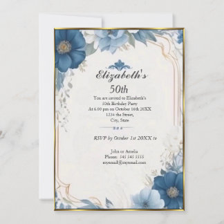 Schöne französische Vintag 50. Geburtstagsparty Einladung