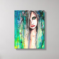 Schöne Frau Abstrakt Portrait Fantasy Kunst, Dicht