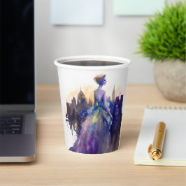 Schöne Frau | Abstrakte Stadtprinzessin Pappbecher