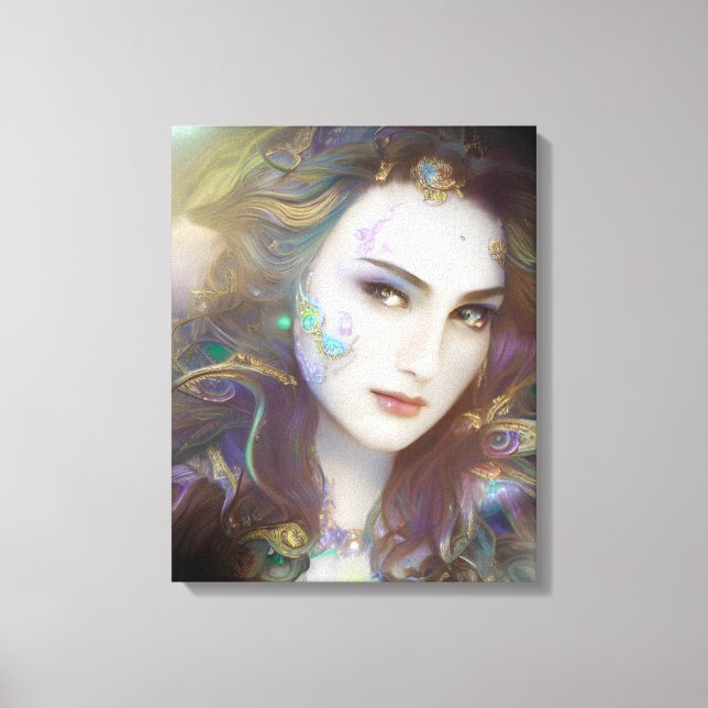 Schöne Frau AI Generierte Kunst Leinwanddruck (Vorderseite)