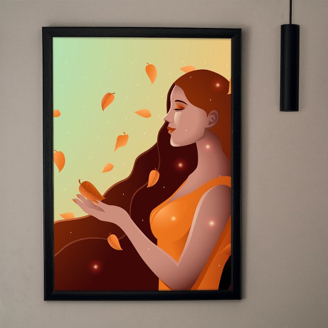 Schöne Frau als Herbstrepräsentation Poster (Von Creator hochgeladen)