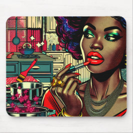 Schöne Frau am Lipstick Mousepad