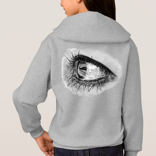 Schöne Frau Auge in vollem Mascara Hoodie (Rückseite)
