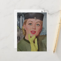 Schöne Frau aus der Ära der 1950er Jahre Collage