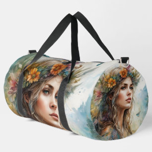 Schöne Frau große Duffel Duffle Tasche