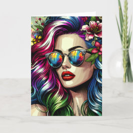 Schöne Frau in der Stadt Karte