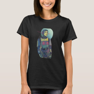 Schöne Frau in einem Cyberpunk Space Anzug Dreamy T-Shirt