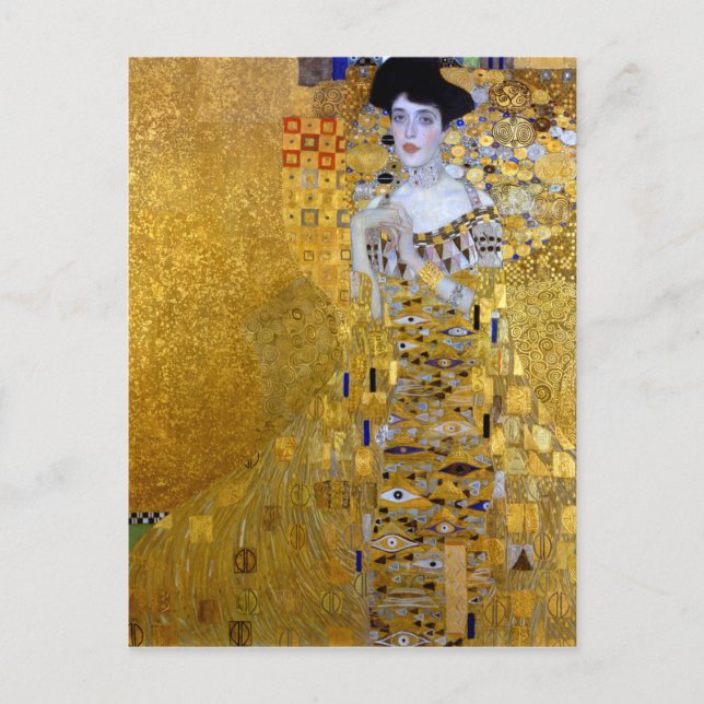 Schöne Frau in Gold Gustav Klimt Postkarte (Vorderseite)