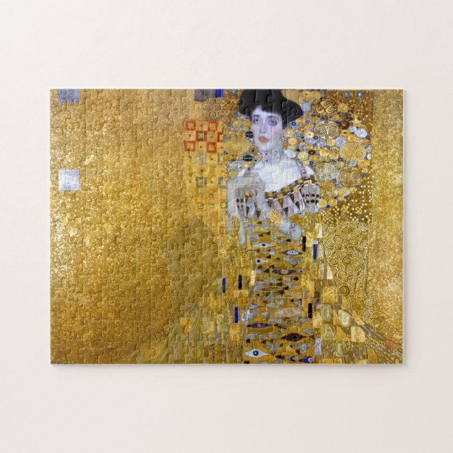 Schöne Frau in Gold Gustav Klimt Puzzle (Horizontal)