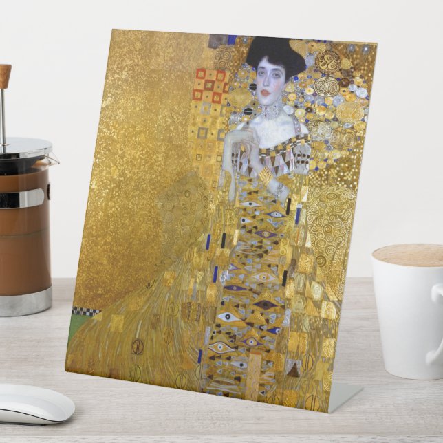 Schöne Frau in Gold Gustav Klimt Sockelschild (In Situ)