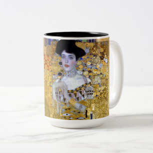 Schöne Frau in Gold Gustav Klimt Zweifarbige Tasse