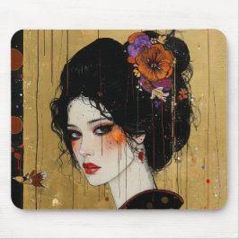 Schöne Frau in Kimono Mousepad