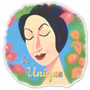 Schöne Frau inspirierendes Zitat Aufkleber