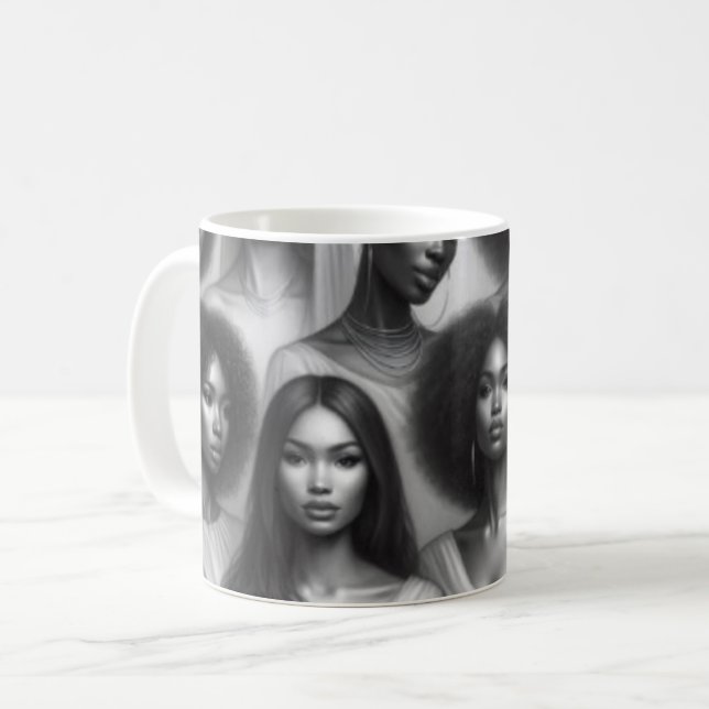 Schöne Frau Kaffeetasse (Vorderseite Links)