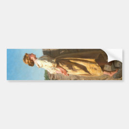 Schöne Frau mit Blick auf die Mauer (Vintag) Autoaufkleber