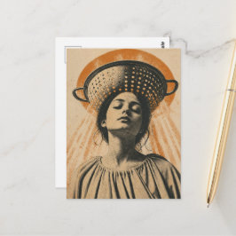 schöne Frau mit einem Siebhut  Postkarte