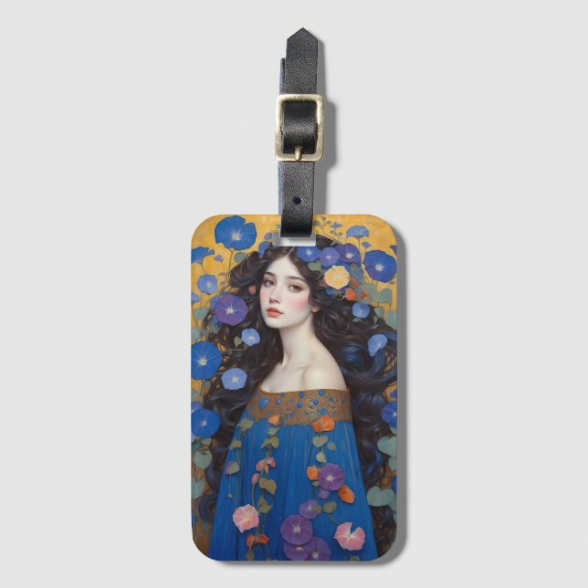 Schöne Frau mit Morgengläsern Gepäckanhänger (Vorderseite Vertikal)